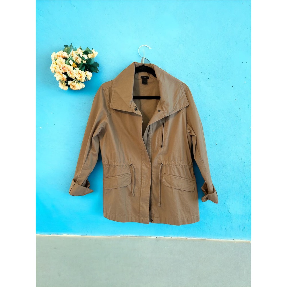 Vintage Ann Taylor Cargo Safari Jacket Size Large Belted with pockets